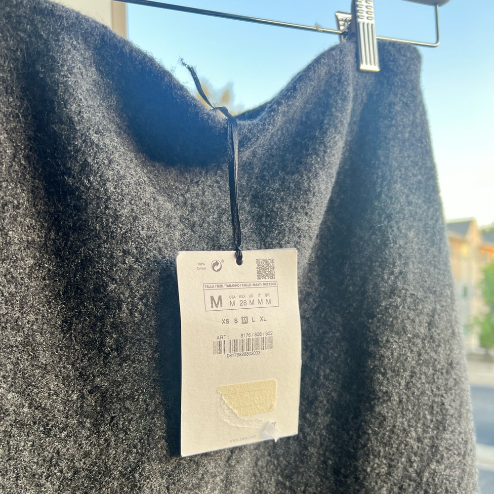 🆕 ZARA 💯Wool Maxi Skirt Gray High Waist Straight Long Midi Collection 12 Size M - Picture 12 of 15